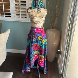 Colorful Coverup or Skirt with matching Bandana